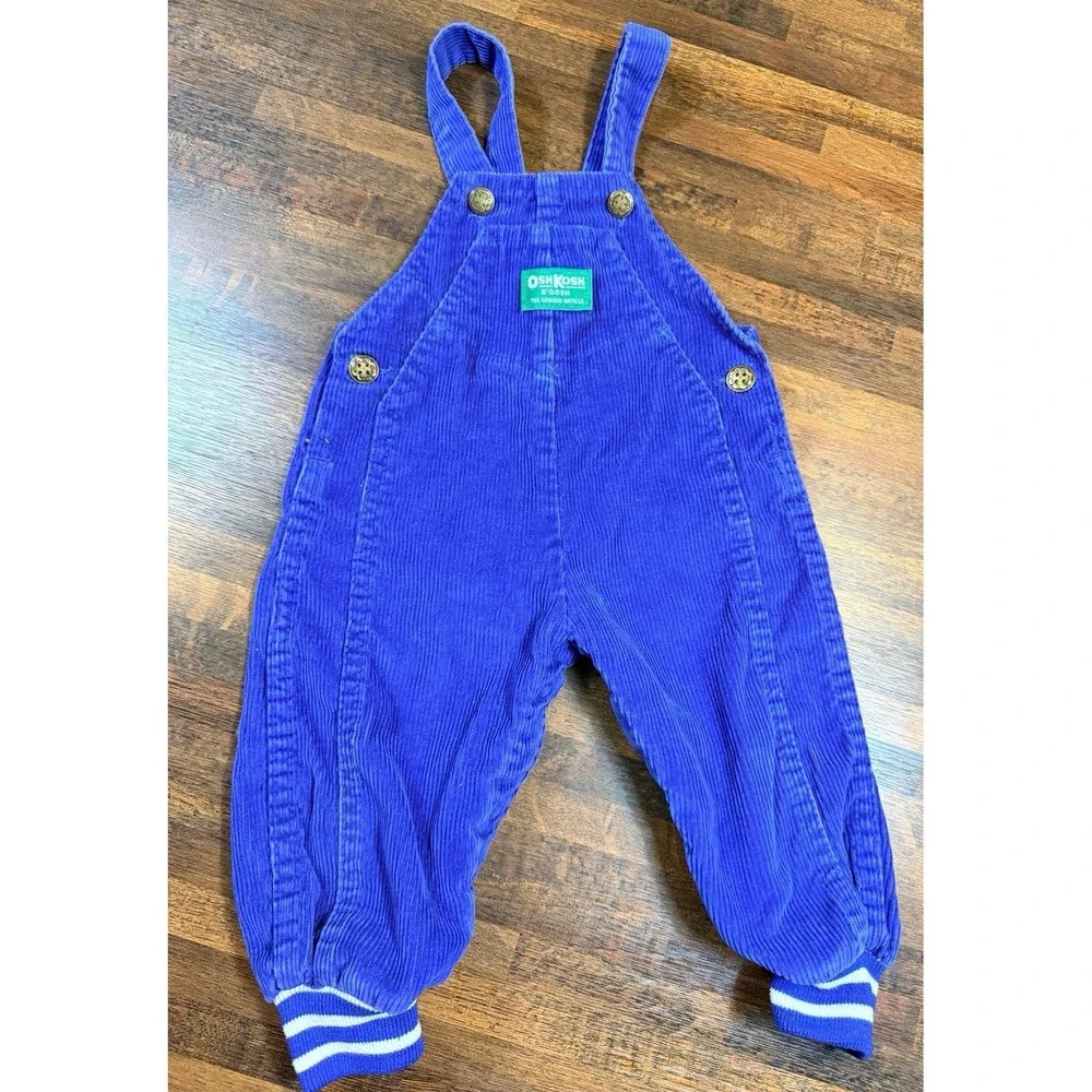 Vintage Osh Kosh B'gosh cordarouy royal blue overalls.  Size 18 months.  Rare